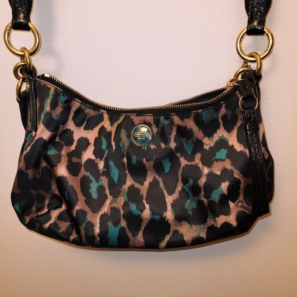 Coach Leopard Teal bag